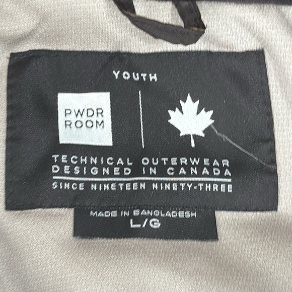 PWDR ROOM Outerwear Ski Snow Jacket Black Pink Youth size L (woman’s‎ xs s) Hood - Picture 10 of 13